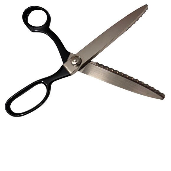 Vtg Marks 409B Pinking Shears Scissors 9" Black Handles Serrated Edge Sewing - Picture 5 of 7